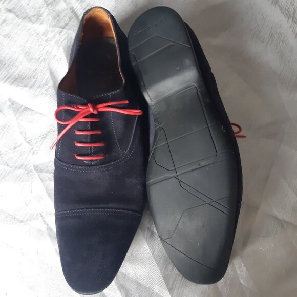 Paul Smith SZ 42 (9.5) Blue Suede Lace Up Low Top Almond Toe Derby - Picture 11 of 15